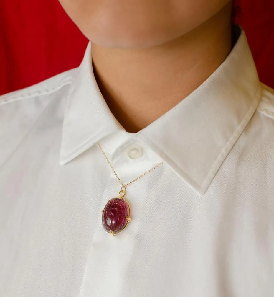 Necklaces*Mercedes Salazar Beetle Purple Stone Necklace
