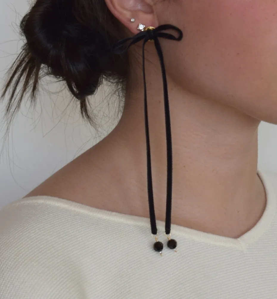 Earrings*Mercedes Salazar Black Ribbon Earrings