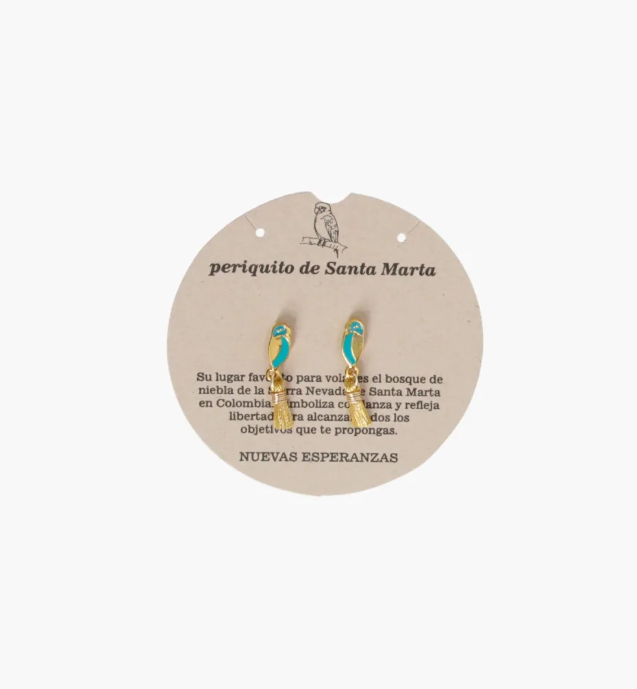 Earrings*Mercedes Salazar Golden Parakeet Studs