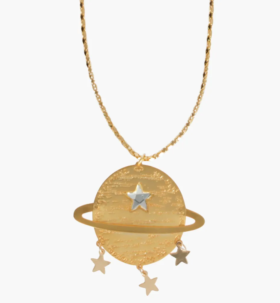 Necklaces*Mercedes Salazar Golden Saturn Necklace
