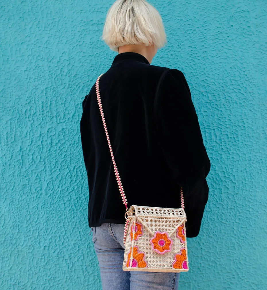 Bags*Mercedes Salazar Leafy Pink Handbag