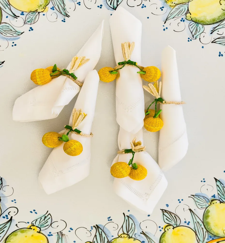 Napkin Rings | Holiday Collection*Mercedes Salazar Lemon Naking Ring Set of 2