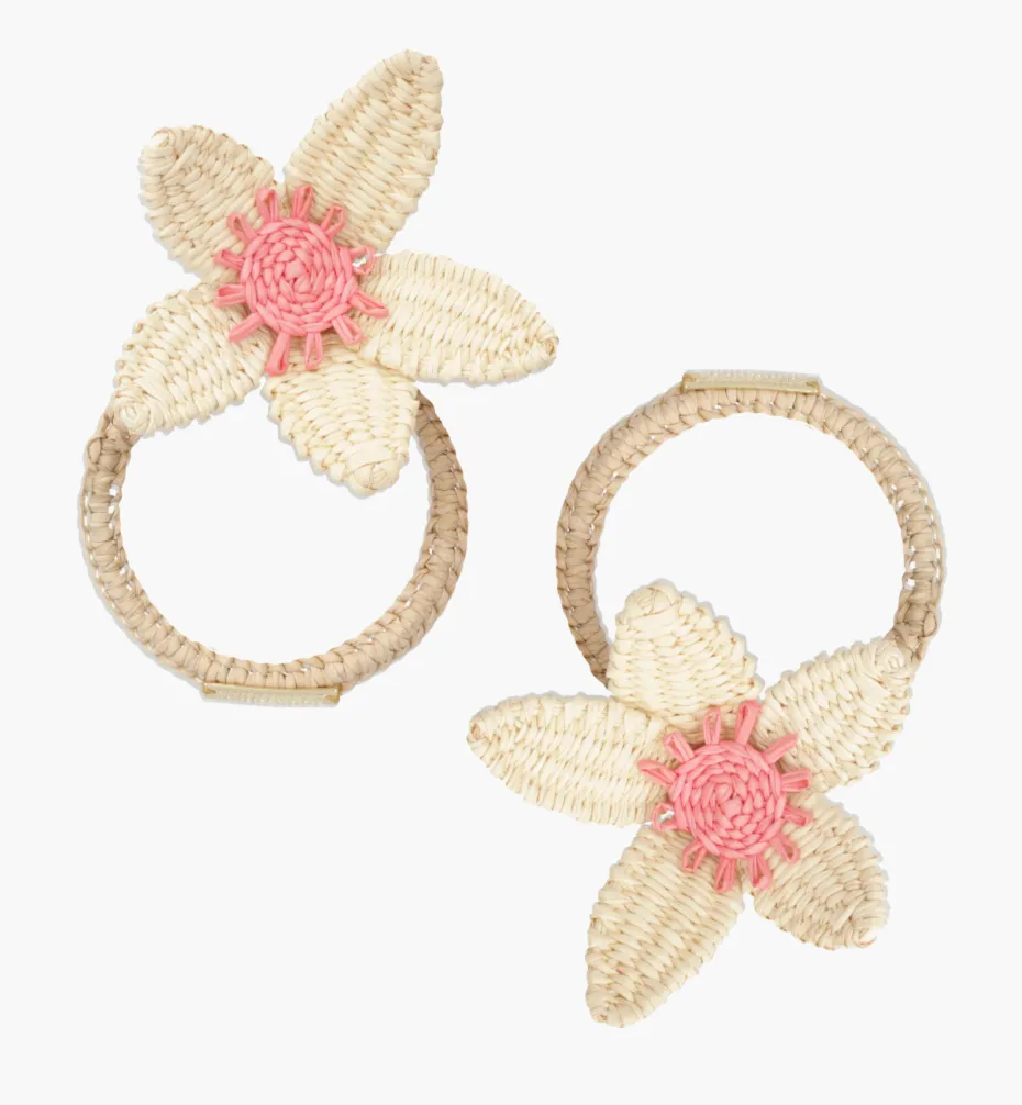 Napkin Rings*Mercedes Salazar Little Rose Flower Napkin Ring Set of 2