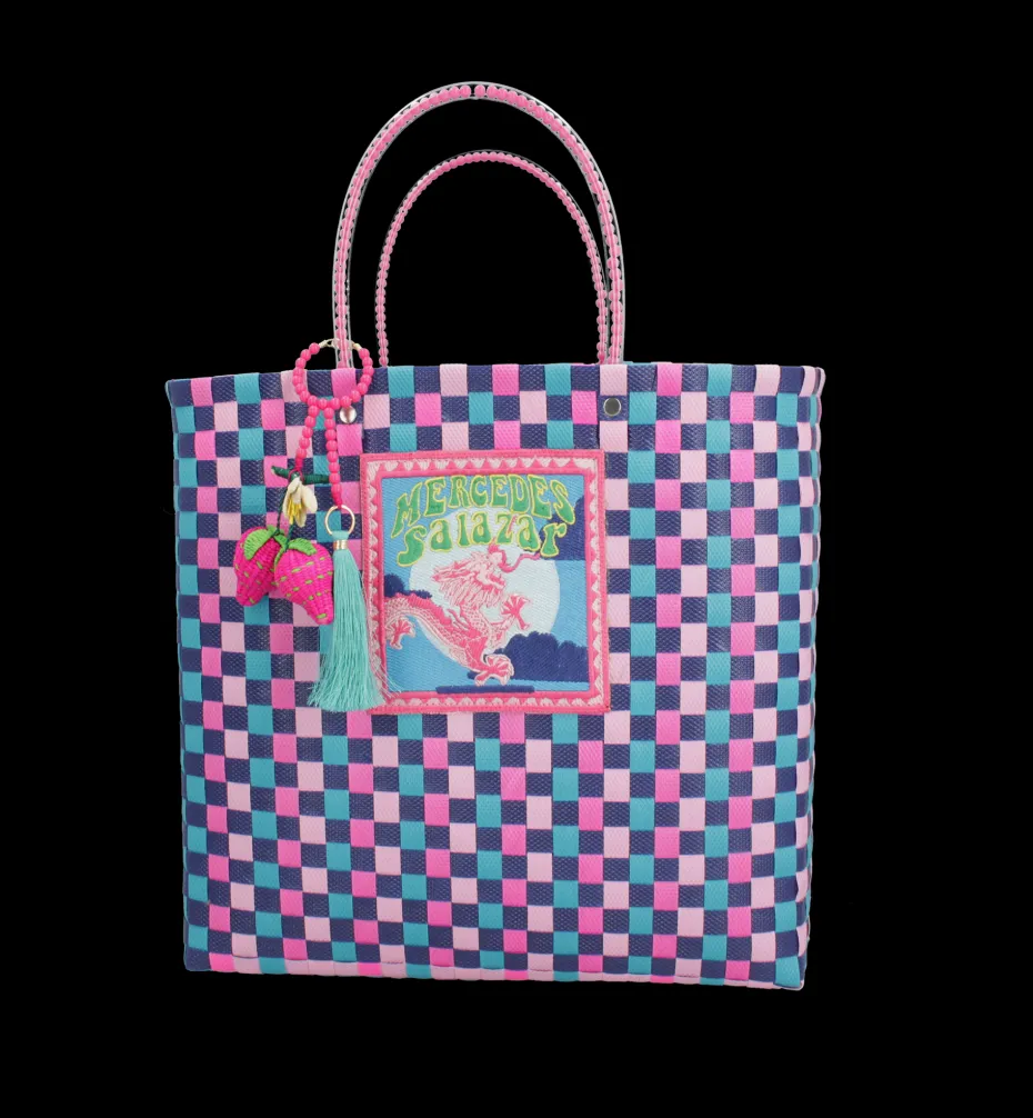 Bags*Mercedes Salazar Medium Pink Dragon Handbag