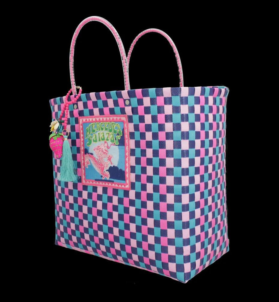 Bags*Mercedes Salazar Medium Pink Dragon Handbag