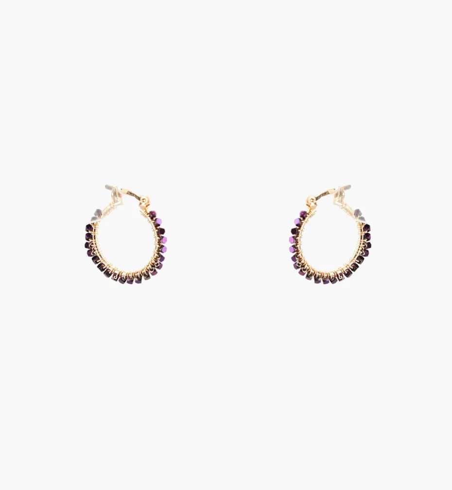 Earrings*Mercedes Salazar Metallic Purple Hoops