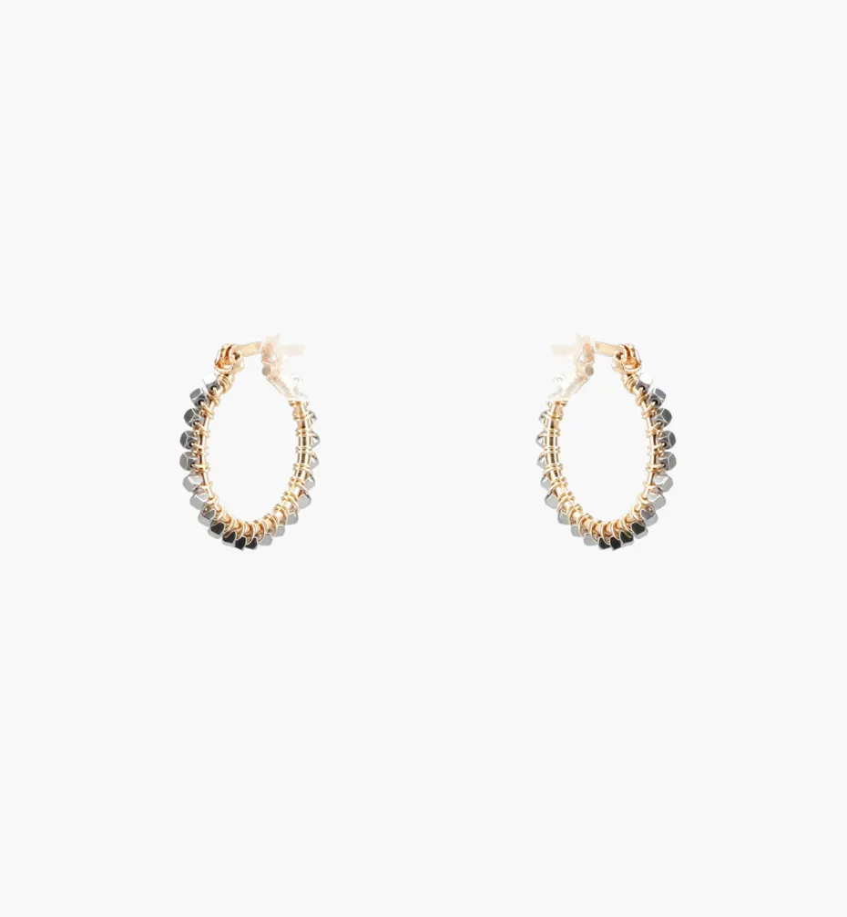 Earrings*Mercedes Salazar Metallic Silver Hoops