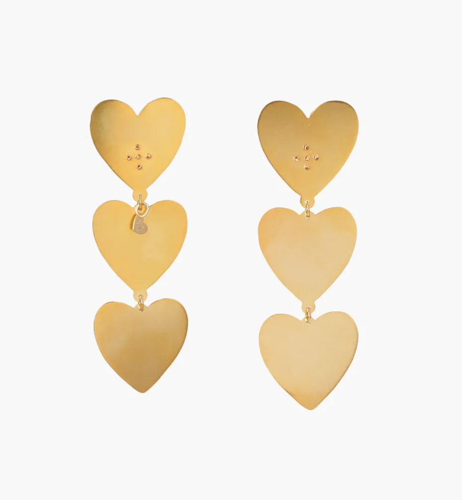 Earrings*Mercedes Salazar 3 of Hearts Earrings