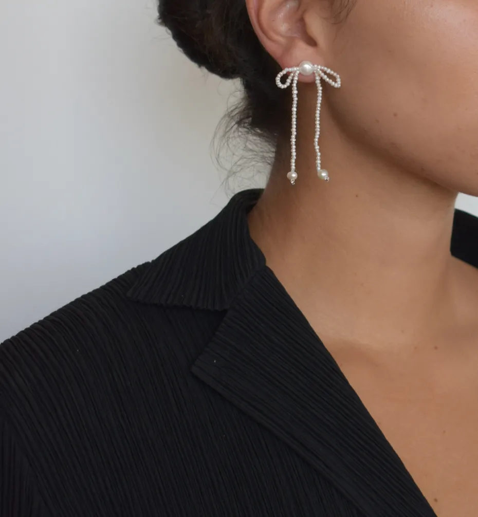 Earrings*Mercedes Salazar Pearl Bow Earrings