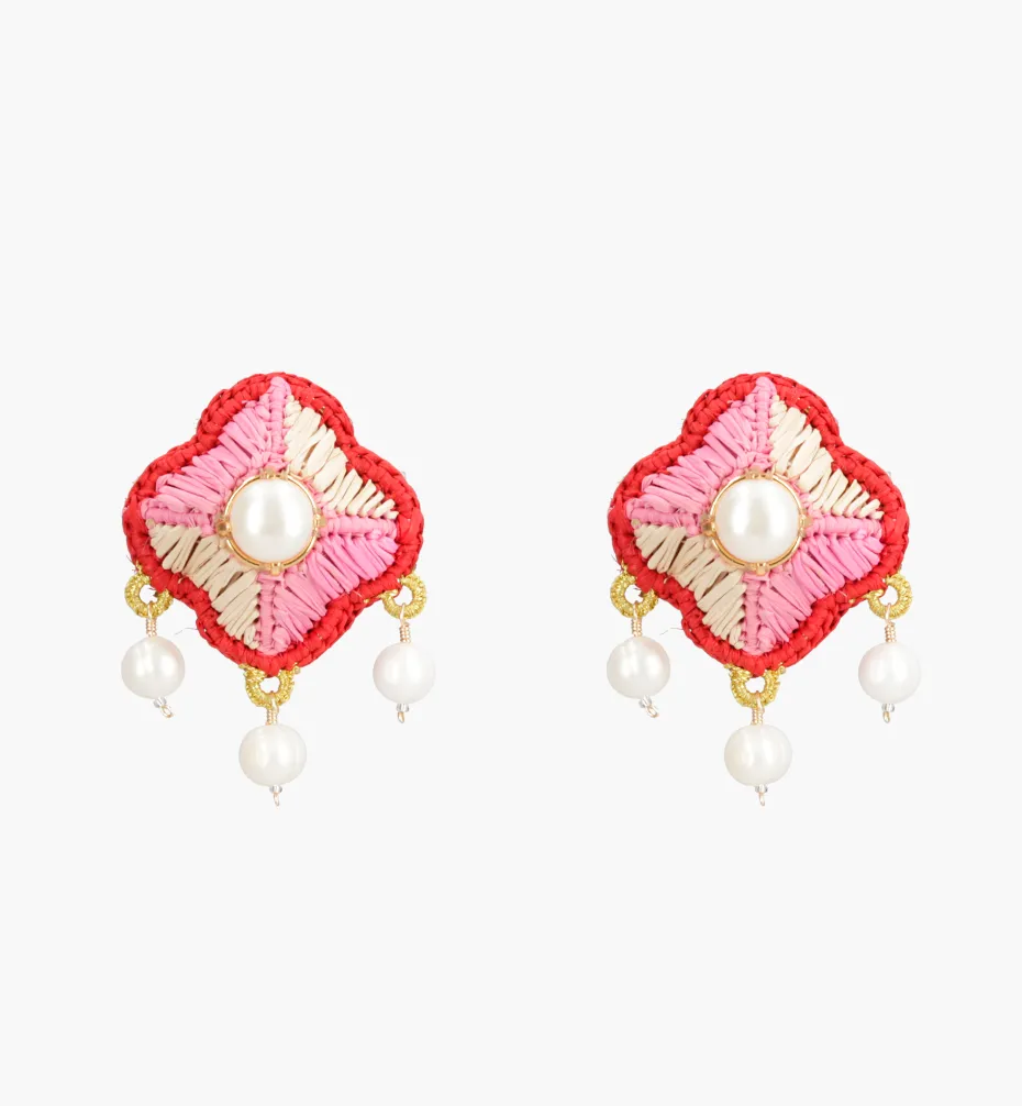 Earrings*Mercedes Salazar Pink Flower Earrings