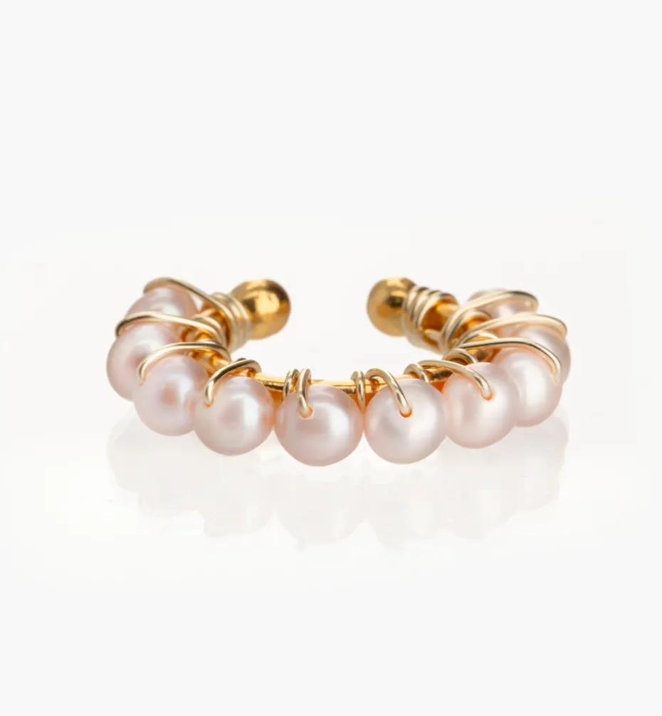 Earrings | Ear Cuffs*Mercedes Salazar Pink Pearl Large Ear Cuff