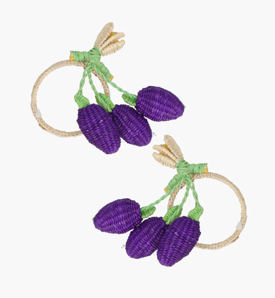 Napkin Rings*Mercedes Salazar Probing Blackberries Napkin Ring Set of 2