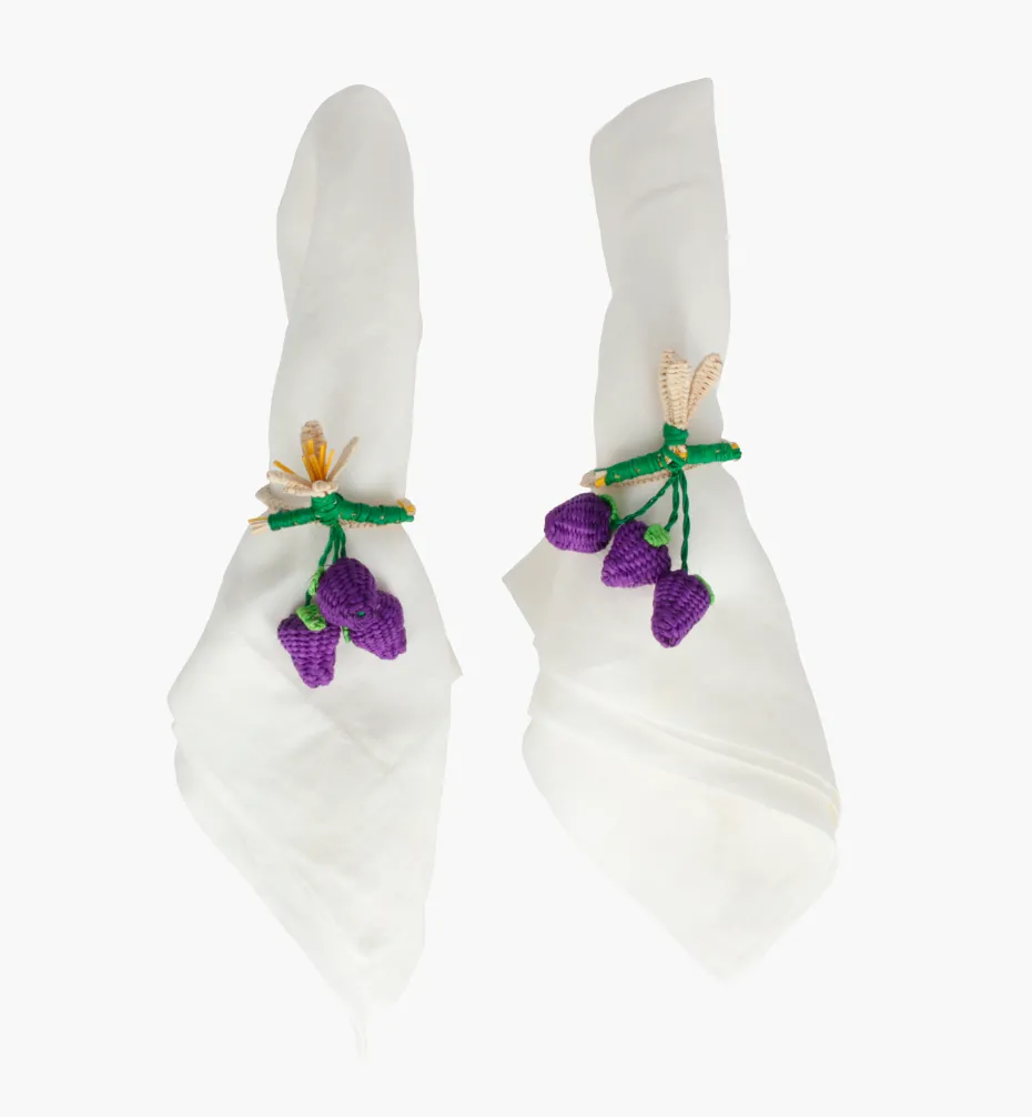 Napkin Rings*Mercedes Salazar Probing Blackberries Napkin Ring Set of 2