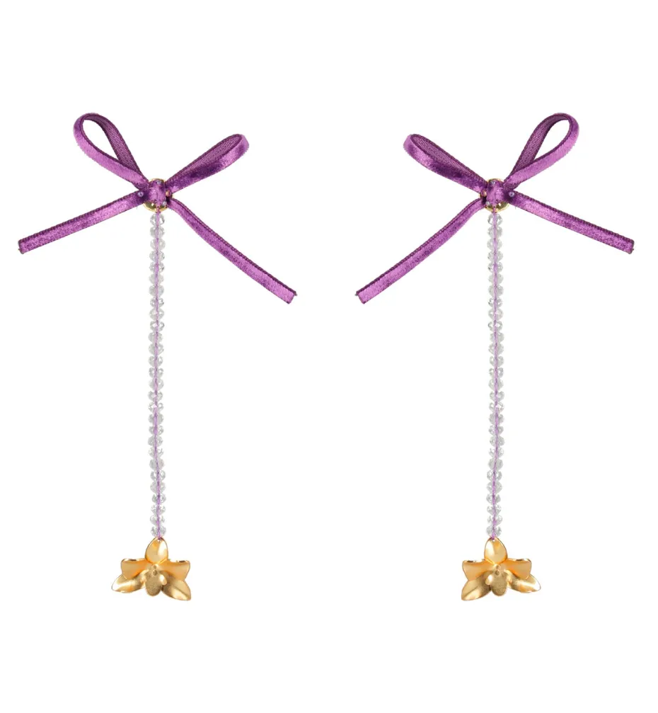 Earrings*Mercedes Salazar Purple Orchid Earrings