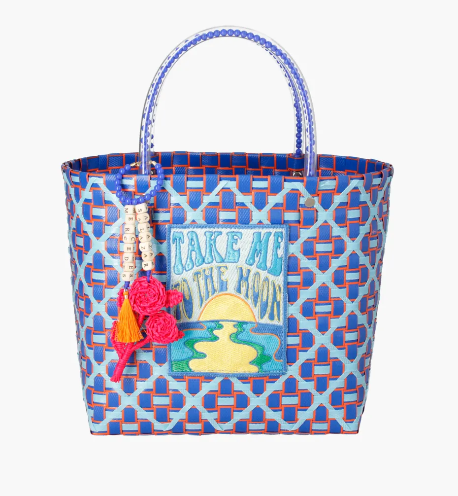 Bags*Mercedes Salazar Small Blue Flower Handbag