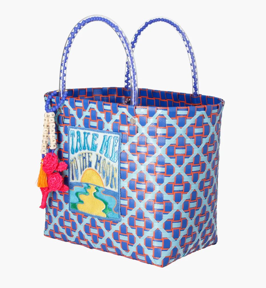 Bags*Mercedes Salazar Small Blue Flower Handbag