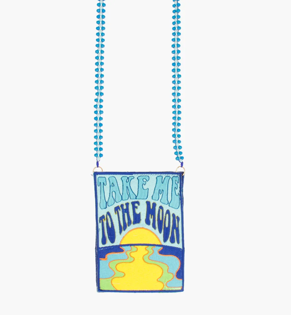 Bags*Mercedes Salazar Take Me To The Moon Patches Handbag