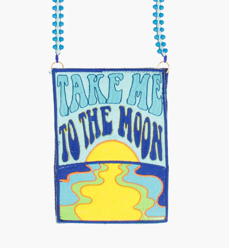 Bags*Mercedes Salazar Take Me To The Moon Patches Handbag
