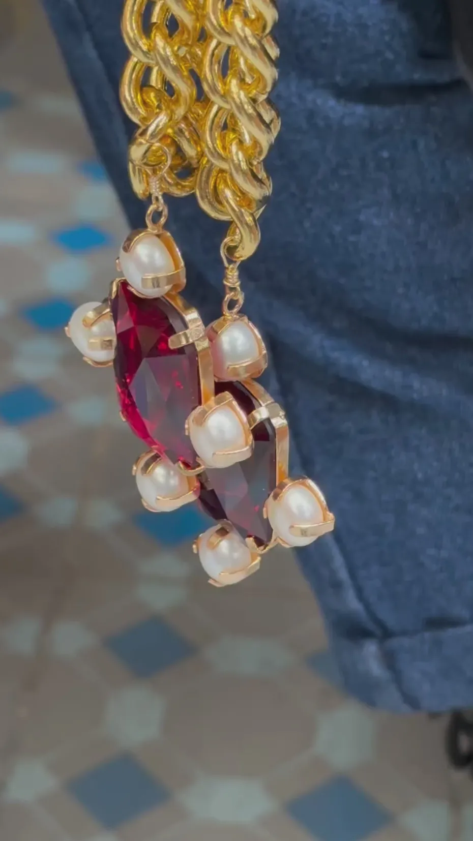 Earrings*Mercedes Salazar Three Drops Earrings