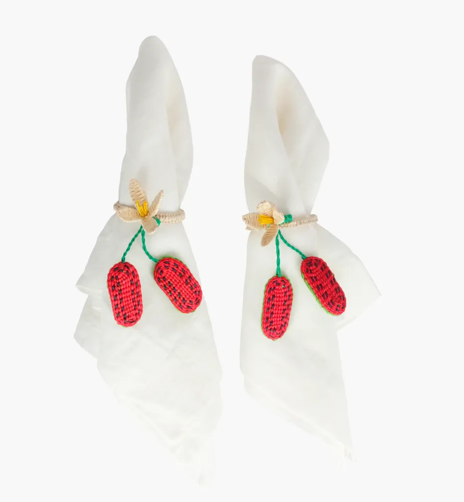 Napkin Rings*Mercedes Salazar Watermelon Napkin Ring Set of 2
